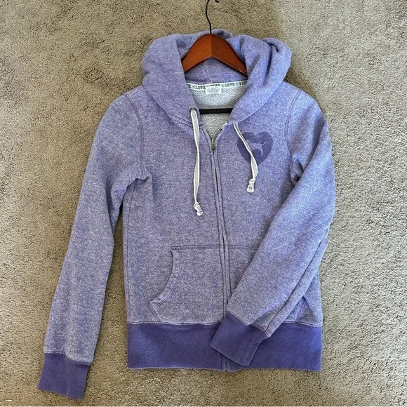 Vintage VS PINK Hoodie 86 Graphic Lavender Zip Up Hoodie Early 2000s Y2K Size S - Picture 7 of 11